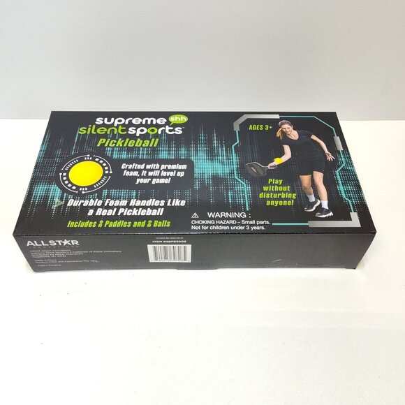 Supreme Silent Sports Pickleball Set Indoor or Outdoor Play Ages 3+ New In Box - Picture 1 of 4